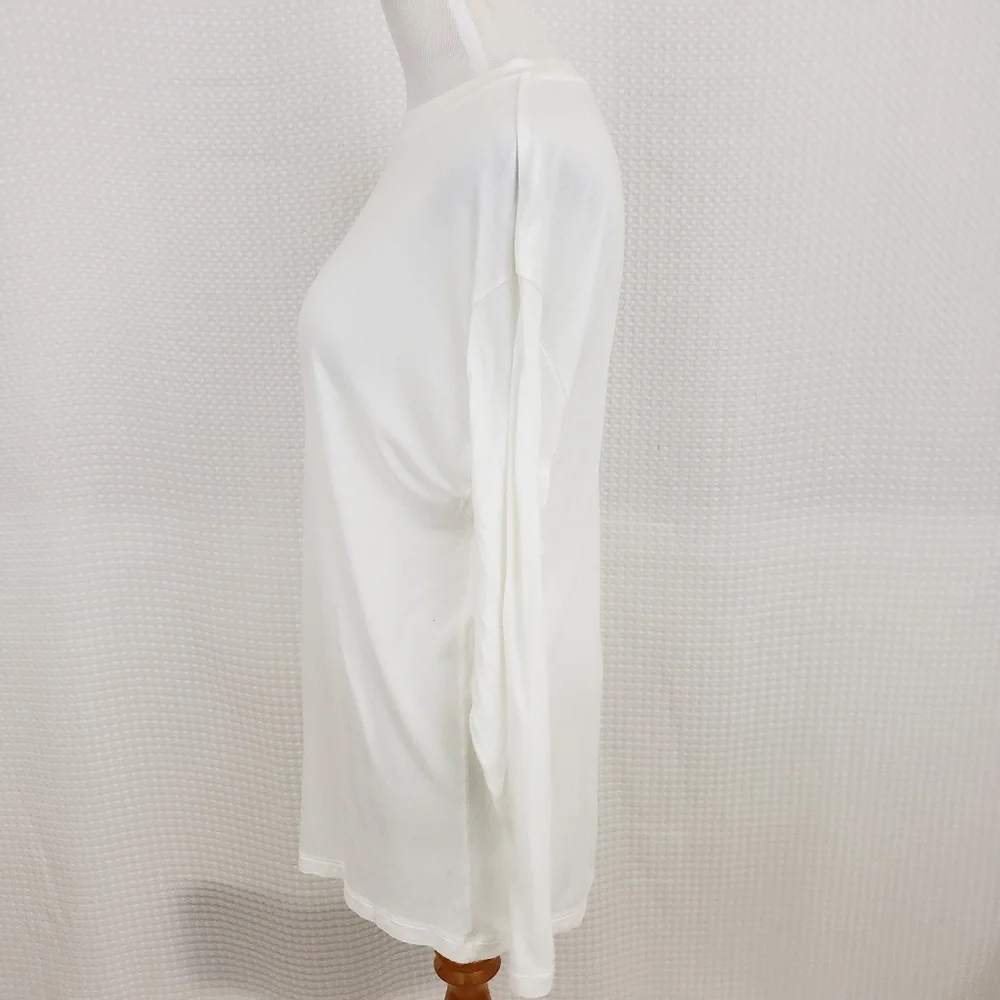 Girlfriend Collective Tee Long Sleeve Shirt Basics White T Shirt size Medium - Picture 3 of 4